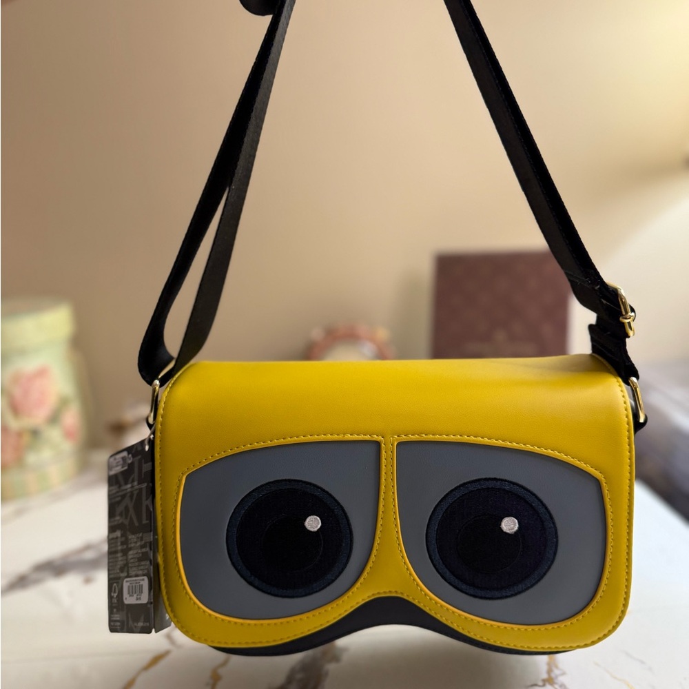 Loungefly Yellow and Gray Eye Design Crossbody Bag